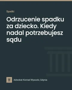 Odrzucenie spadku za dziecko. Kiedy nadal potrzebujesz sądu