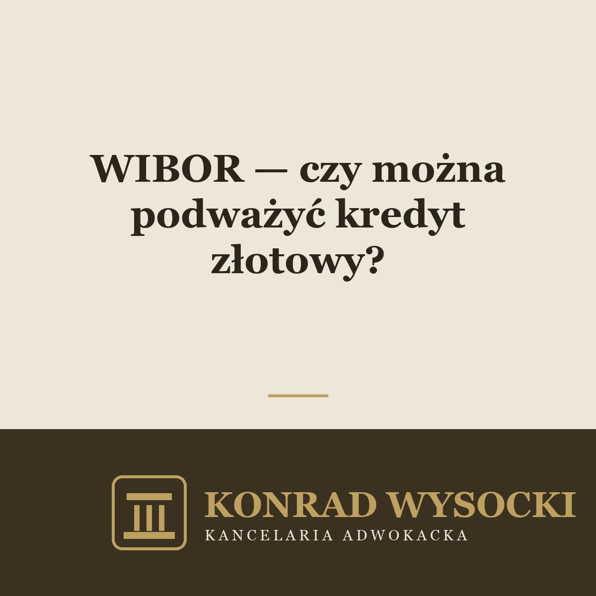 WIBOR w kredytach złotowych — czy umowę można podważyć?