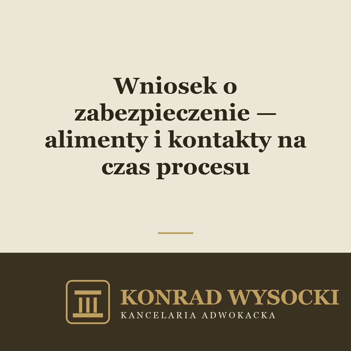 Wniosek o zabezpieczenie — alimenty i kontakty na czas trwania procesu