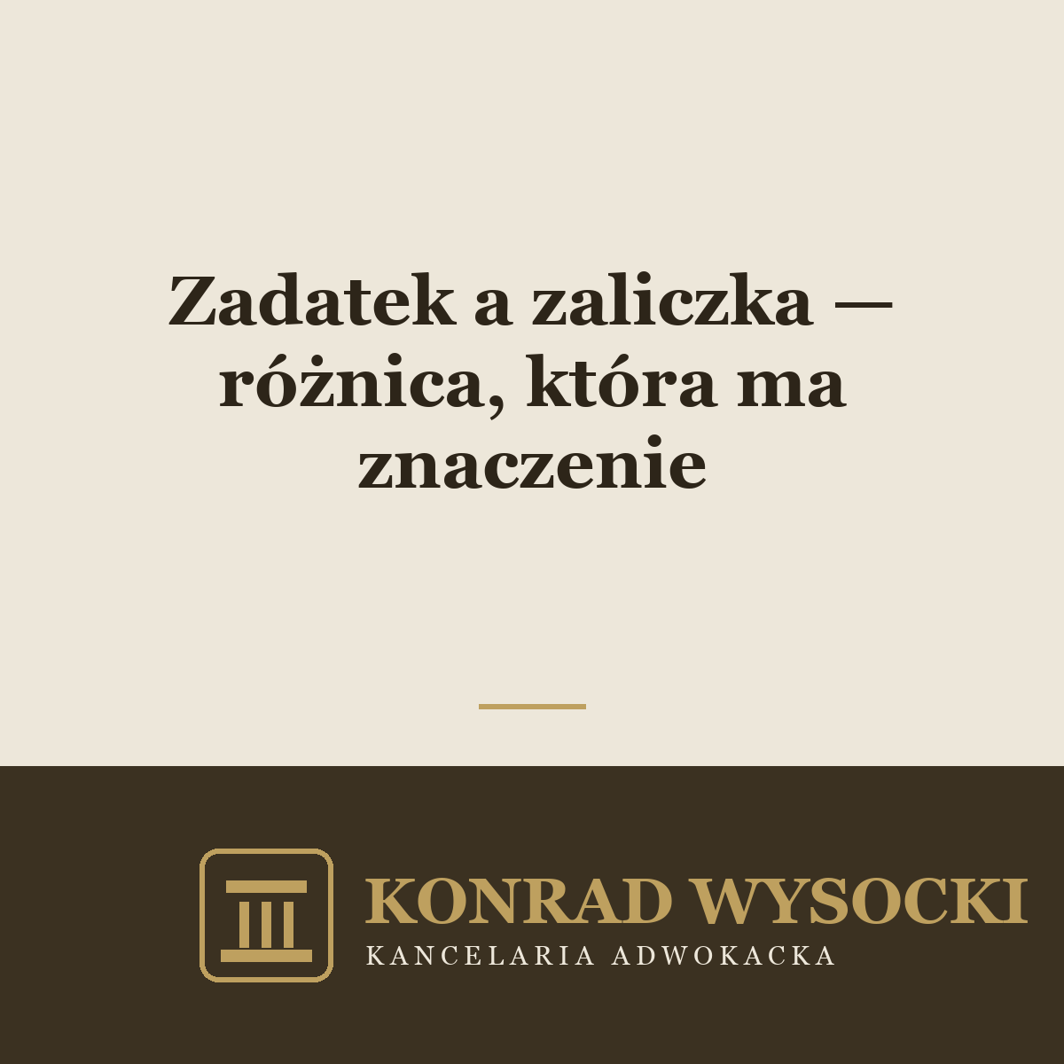Zadatek a zaliczka — różnica, która decyduje o Twoich pieniądzach